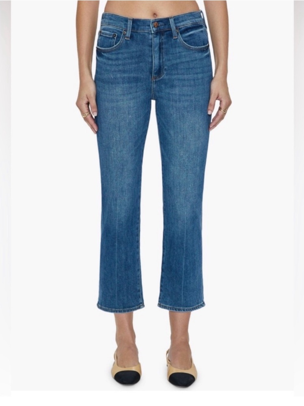 pistola Blue Cropped Straight Ankle Jeans